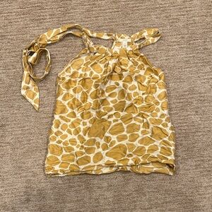 J. Crew Gold and Cream Halter Top